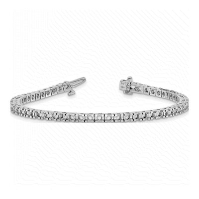 14K White Gold 2.86 ct tw 7-inch Diamond Tennis Bracelet Mounting – view 4