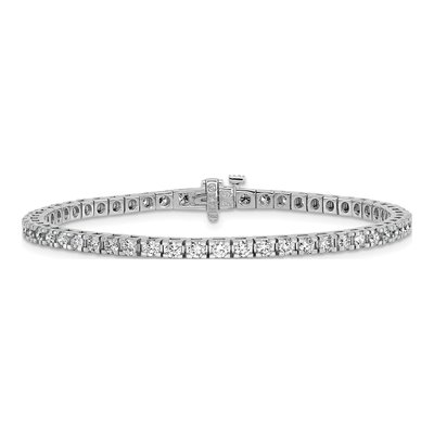 14K White Gold 2.86 ct tw Diamond Round 4-prong Tennis Bracelet – view 4