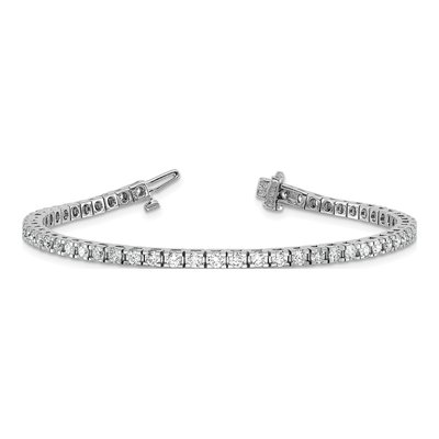 14K White Gold 2.86 ct tw Diamond Round 4-prong Tennis Bracelet – view 7