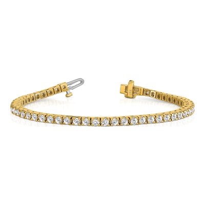 14K Yellow Gold 4.1 ct tw Diamond Tennis Bracelet – view 3