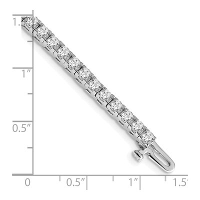 14K White Gold 4.1 ct tw Diamond Round 4-prong Tennis Bracelet – view 6