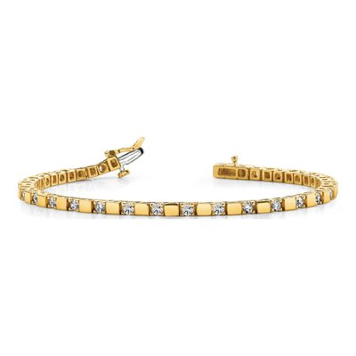 14K Yellow Gold 1.1 ct tw Diamond Tennis Bracelet – view 5
