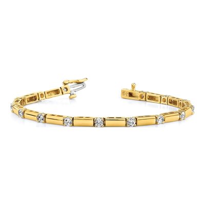 14K Yellow Gold 2.1 ct tw Diamond Tennis Bracelet – view 3