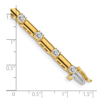 14K Yellow Gold 2.1 ct tw Diamond Tennis Bracelet – view 4