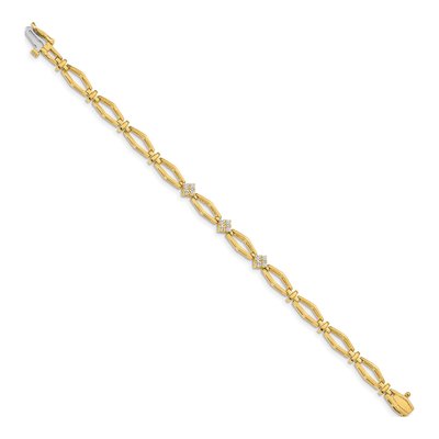 14K Yellow Gold 1/5 ct tw Diamond Cluster Bracelet Mounting – view 2