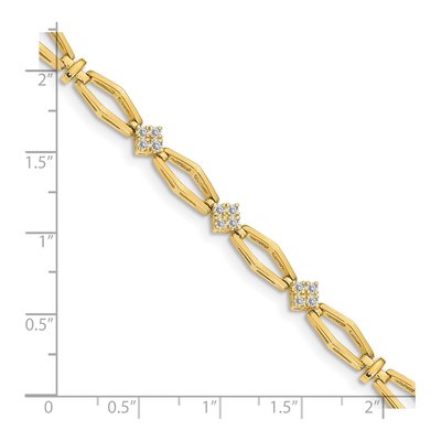 14K Yellow Gold 1/5 ct tw Diamond Cluster Bracelet – view 4