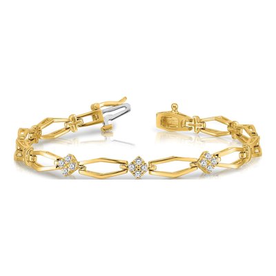 14K Yellow Gold 1/5 ct tw Diamond Cluster Bracelet – view 3