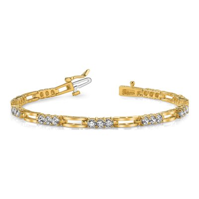 14K Yellow Gold 1.5 ct tw Paperclip Tennis Bracelet Mounting – view 3