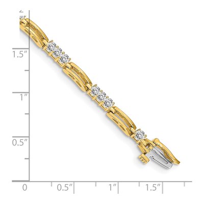 14K Yellow Gold 1.5 ct tw Paperclip Tennis Bracelet Mounting – view 4
