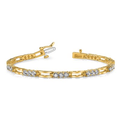 14K Yellow Gold 1.5 ct tw Diamond Paperclip Tennis Bracelet – view 5