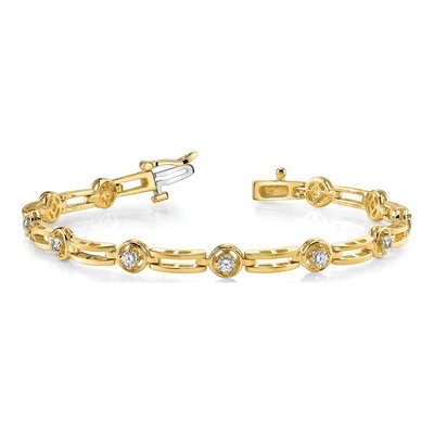 14K Yellow Gold 3/4 ct tw Diamond Tennis Bracelet Mounting – view 3