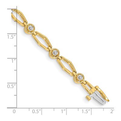 14K Yellow Gold 3/4 ct tw Diamond Fancy Link Bracelet Mounting – view 4