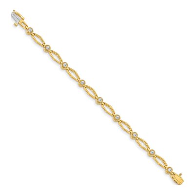 14K Yellow Gold 3/4 ct tw Diamond Fancy Link Bracelet – view 2