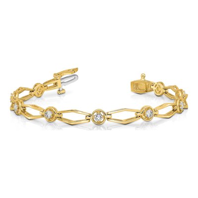 14K Yellow Gold 3/4 ct tw Diamond Fancy Link Bracelet – view 3