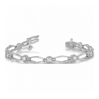 14K White Gold 3/4 ct tw Diamond Link Bracelet – view 3