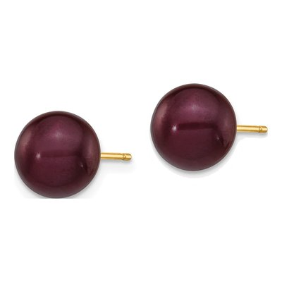 14K Gold Brown Freshwater Pearl Stud Earrings – view 2