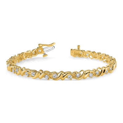 14K Yellow Gold 1.45 ct tw Diamond Tennis Bracelet Mounting – view 3