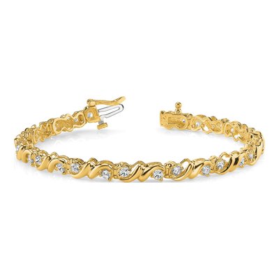 14K Yellow Gold 1.45 ct tw Diamond Tennis Bracelet Mounting – view 5