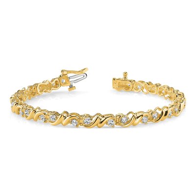 14K Yellow Gold 2.88 ct tw Tennis Bracelet Mounting – view 3