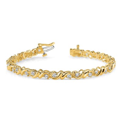 14K Yellow Gold 2.88 ct tw Tennis Bracelet Mounting – view 5