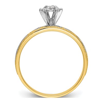 14K Yellow Gold 1/10 ct tw Diamond Engagement Ring – view 2