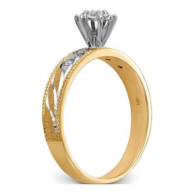 14K Yellow Gold 1/10 ct tw Diamond Engagement Ring – view 6