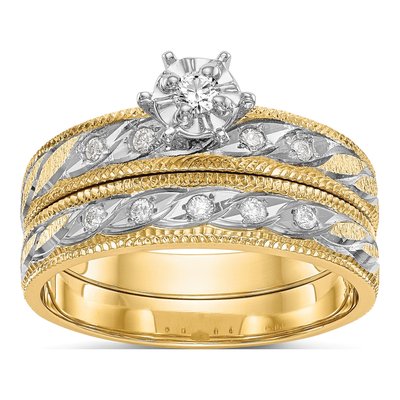 14K Yellow Gold 1/10 ct tw Diamond Engagement Ring – view 7