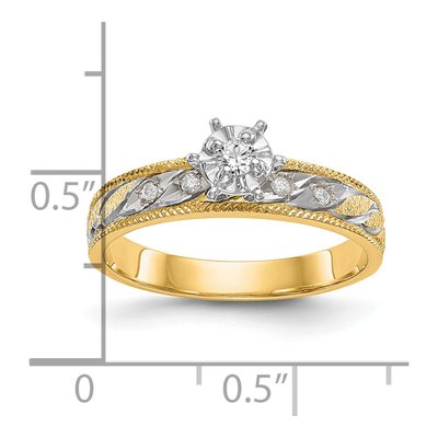 14K Yellow Gold 1/10 ct tw Diamond Engagement Ring – view 8