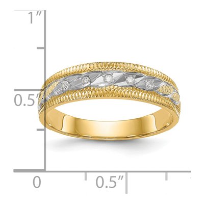 Men's 14K Yellow Gold 1/20 ct tw Diamond Wedding Band – view 7
