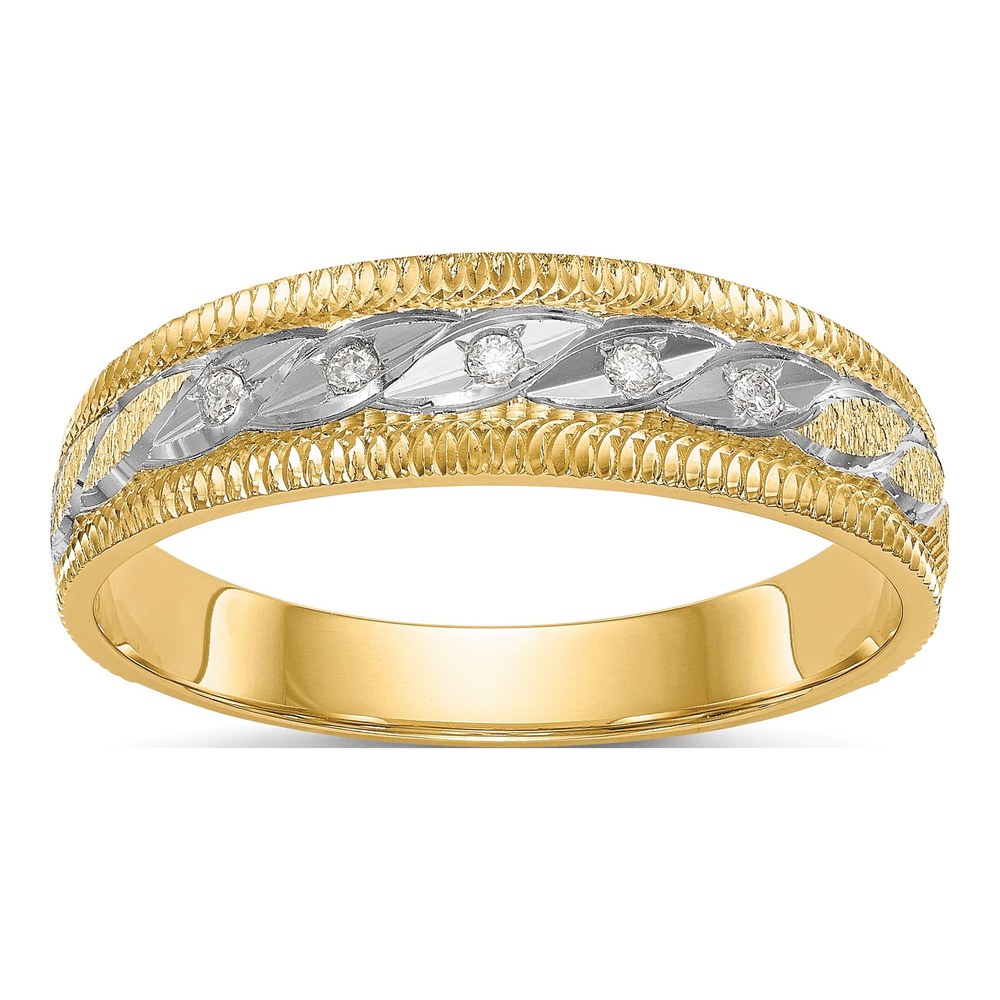Men's 14K Yellow Gold Diamond Wedding Band