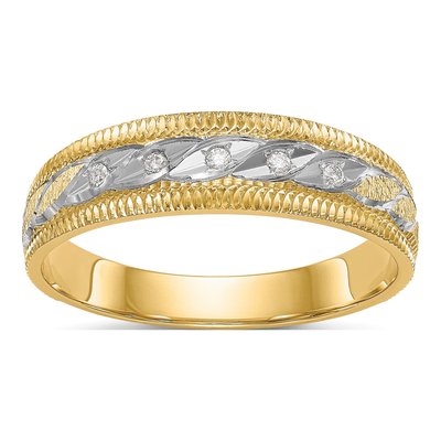 Men's 14K Yellow Gold 1/20 ct tw Diamond Wedding Band