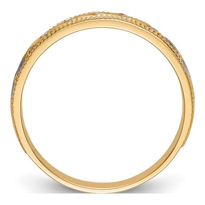 14K Yellow Gold 1/20 ct tw Diamond Trio Wedding Band – view 2