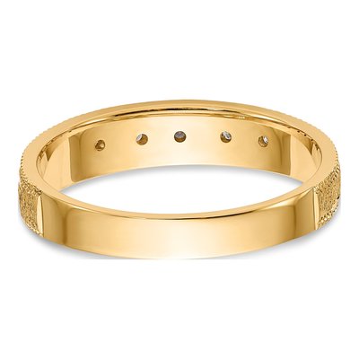14K Yellow Gold 1/20 ct tw Diamond Trio Wedding Band – view 5