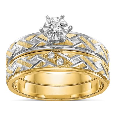 14K Yellow Gold 1/20 ct tw Diamond Engagement Ring – view 7