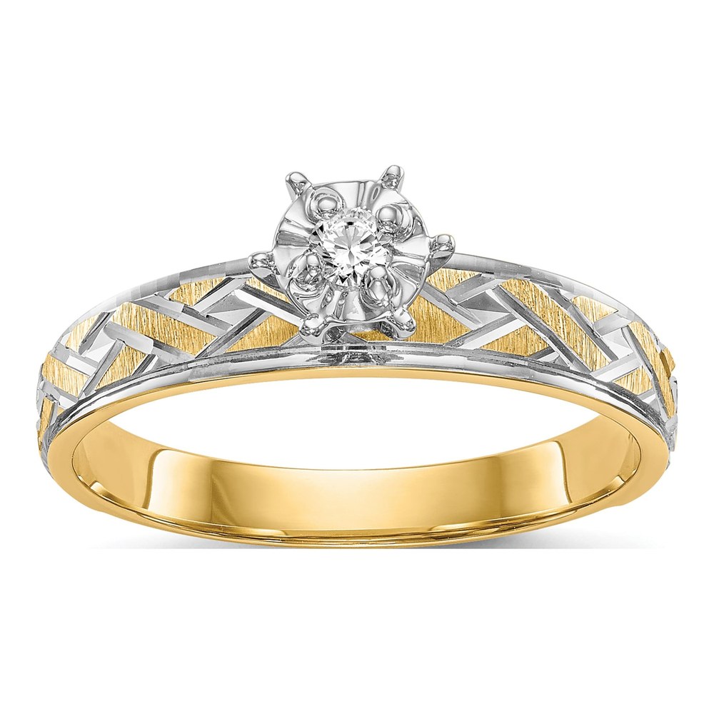 14K Yellow Gold 1/20 ct tw Diamond Engagement Ring