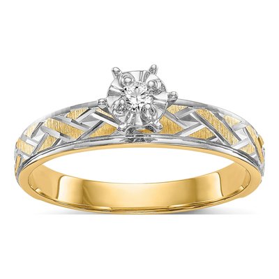 14K Yellow Gold 1/20 ct tw Diamond Engagement Ring