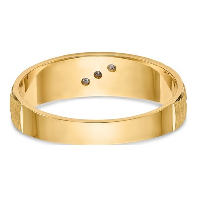 Men's 14K Yellow Gold Diamond Trio Wedding Band – view 5