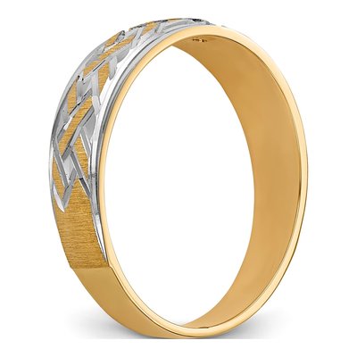 Men's 14K Yellow Gold Diamond Trio Wedding Band – view 6