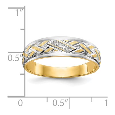 Men's 14K Yellow Gold Diamond Trio Wedding Band – view 7