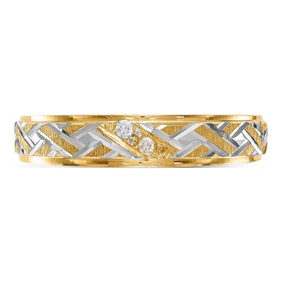 14K Yellow Gold Diamond Trio Wedding Band Set – view 4