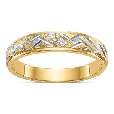 14K Yellow Gold Diamond Trio Wedding Band Set