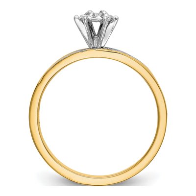 14K Yellow Gold 1/15 ct tw Diamond Trio Engagement Ring – view 3