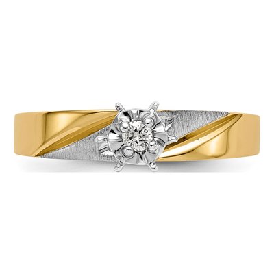 14K Yellow Gold 1/15 ct tw Diamond Trio Engagement Ring – view 5