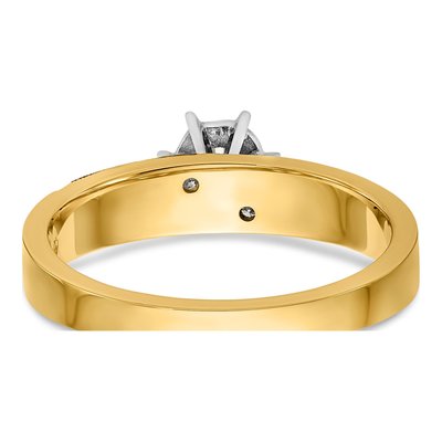 14K Yellow Gold 1/15 ct tw Diamond Trio Engagement Ring – view 6