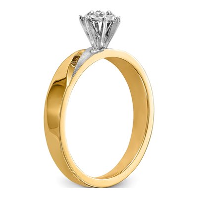 14K Yellow Gold 1/15 ct tw Diamond Trio Engagement Ring – view 7