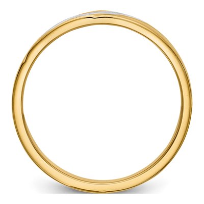 Men's 14K Yellow Gold 1/20 ct tw Diamond Trio Wedding Band – view 3