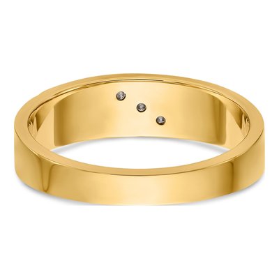 Men's 14K Yellow Gold 1/20 ct tw Diamond Trio Wedding Band – view 6