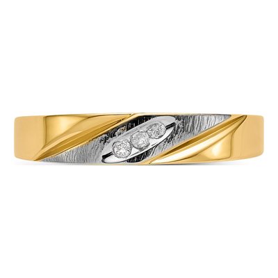 14K Yellow Gold Diamond Trio Wedding Band – view 5