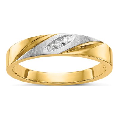 14K Yellow Gold Diamond Trio Wedding Band