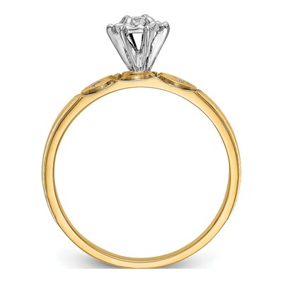 14K Yellow Gold 1/15 ct tw Diamond Trio Engagement Ring – view 2
